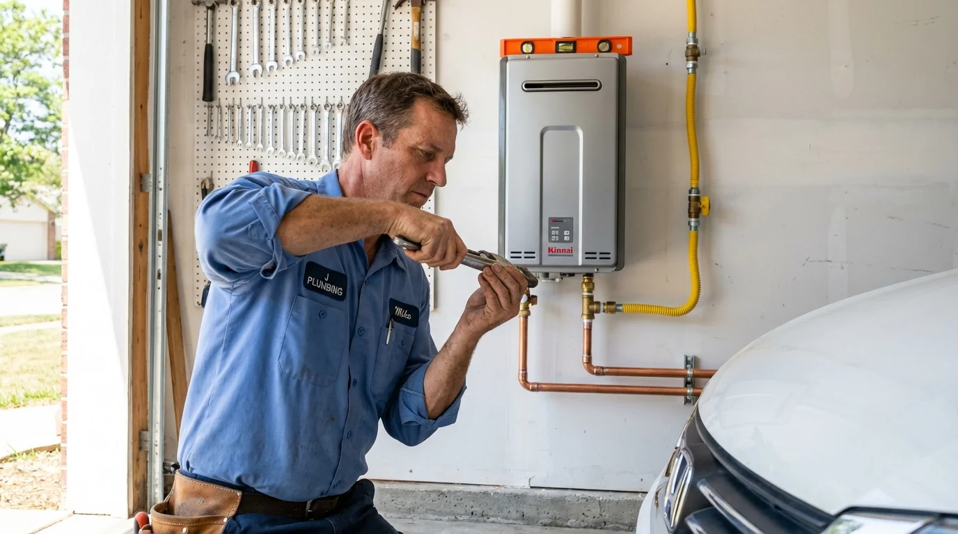 Tankless water heater installation by a Johns Plumbing LLC plumber in Madison